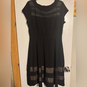 R&M Richards Black Dress with Sheer Panels
